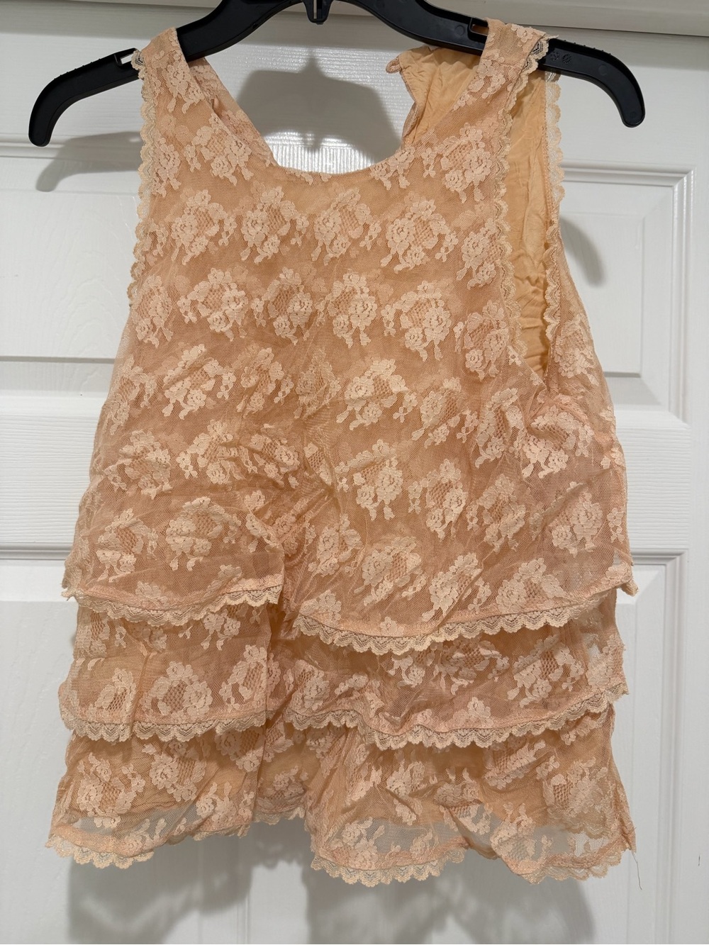 Anthropologie Peach Lace Tiered Camisole
